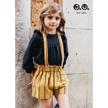 Jose Varon Invierno Conjunto niña Negro y Mostaza
