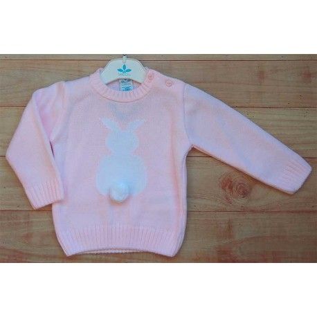 Sardon Winter Baby Girl Pink Sweater Rabbit Pompom