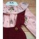 José Varón Winter Baby Girl Set Wine and Pink