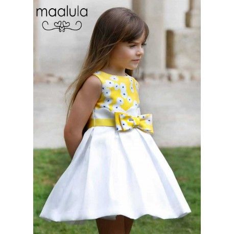 Maalula Summer Girl Dress Ceremony Yellow and White
