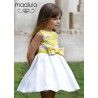 Maalula Verano Vestido niña Fiesta Amarillo y Blanco