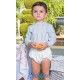 Babiné Verano Conjunto bebé niño Azul Rayas y Blanco