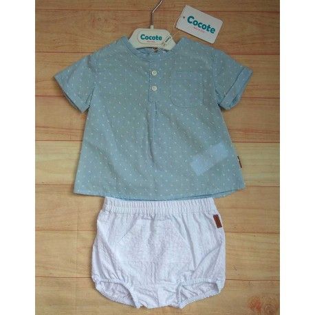 Cocote Verano Conjunto bebé niño Azul Pumeti