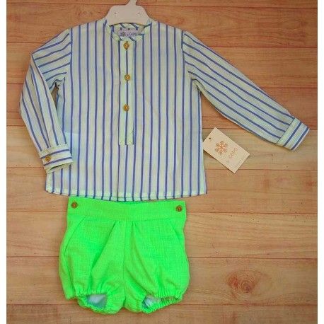 Creaciones Copo Verano Conjunto bebé niño Flúor