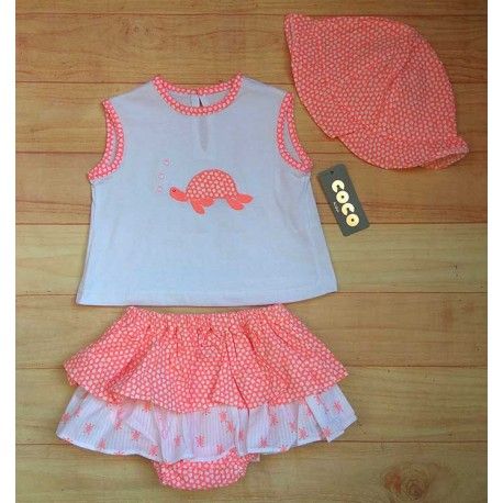 Coco Acqua Verano Conjunto bebé niña Tortuga