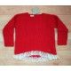 César Blanco Invierno Jersey niña Encaje Rojo