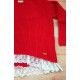 César Blanco Invierno Jersey niña Encaje Rojo