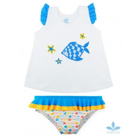 Sardon Verano Conjunto Baño niña Arrecife Pez
