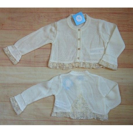 Sardon Summer Baby Girl Jacket Beige Ceremony