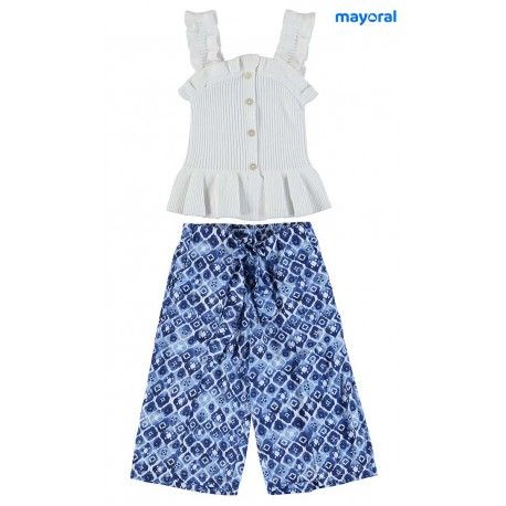 Mayoral Summer Girl Set White and Blue