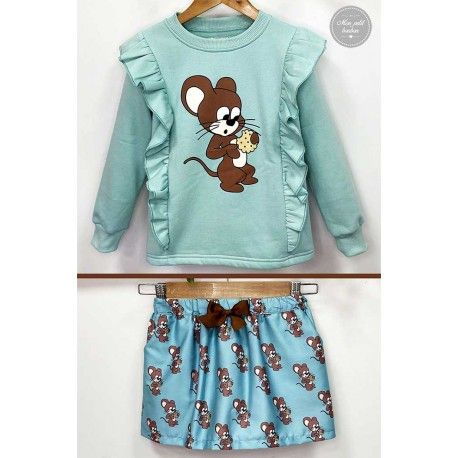 Mon Petit Bonbon Winter Girl Set Mouse Skirt