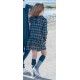Eve Children Winter Girl Dress Blue Duck Squares