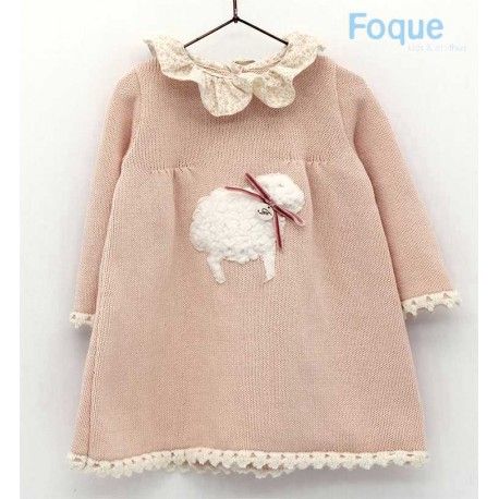 Foque Invierno Vestido bebé niña Rosa Ovejita