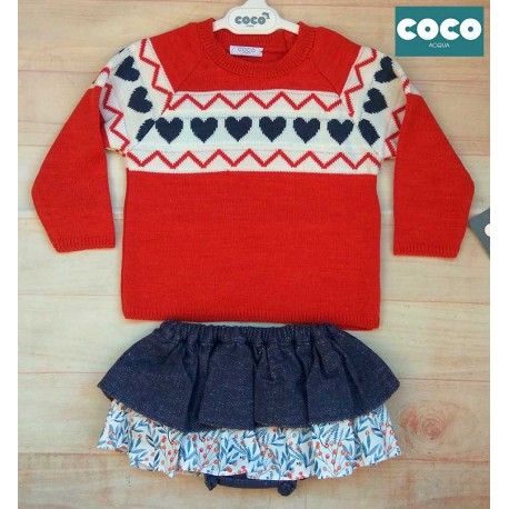 Coco Acqua Invierno Conjunto bebé niña Corazones
