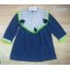Foque Invierno Vestido niña Azul y Gris con Plumeti