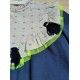Foque Invierno Vestido niña Azul y Gris con Plumeti