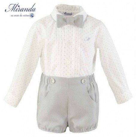 Miranda Invierno Conjunto bebé niño Blanco y Gris
