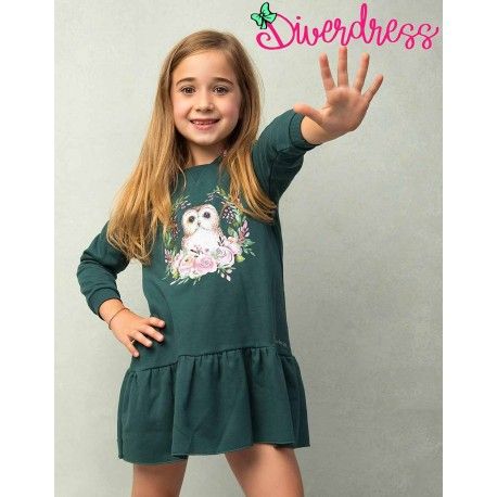 Diverdress Invierno Vestido niña Hedwig Felpa