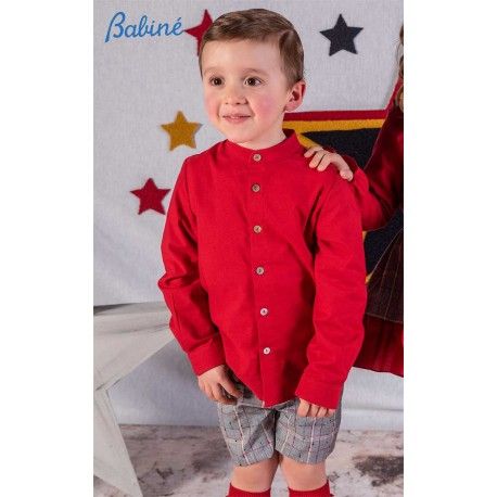 Babine Winter Boy Red Set and Gray Squares