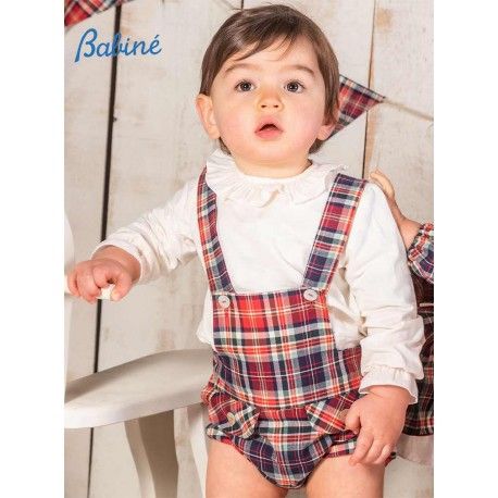 Babiné Invierno Conjunto bebé niño con Peto a Cuadros