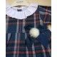 Juliana Winter Baby Girl Dress Brown and Navy Squares