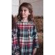 Cocote Winter Girl Dress Bue and Red Squares