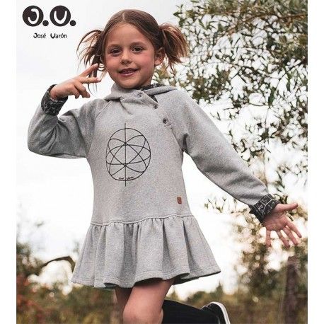 José Varón Invierno Vestido niña Felpa Gris