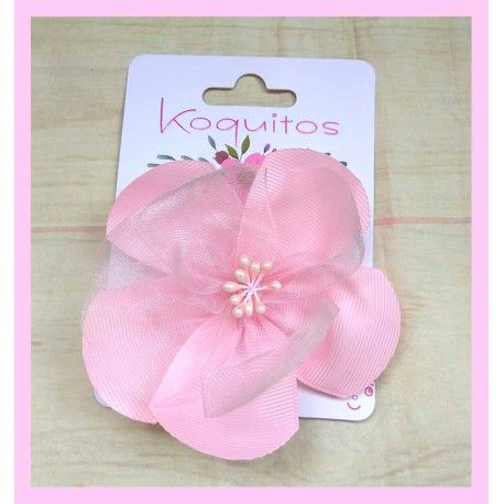Koquitos Girl Pin Soft Pink Flower
