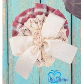 DBB Collection Invierno Pinza niña Berenjena con Lazo Crudo