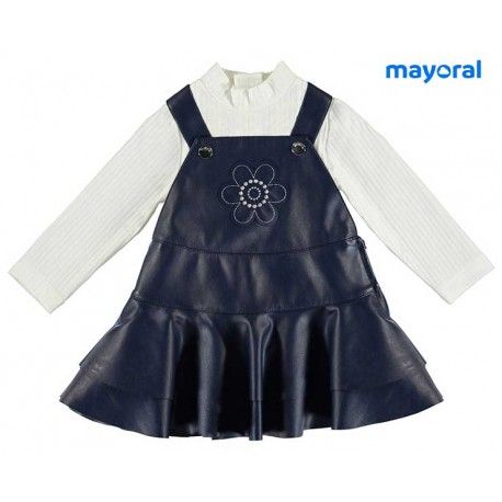 Mayoral Winter Baby Girl Set Overalls and T-Shirt