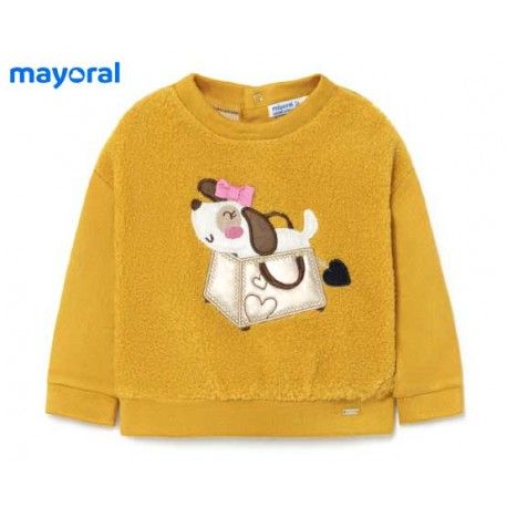 Mayoral Winter Baby Girl Ocher Sweatshirt Puppy