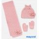 Mayoral Winter Pink Baby Girl Hat Scarf Gloves