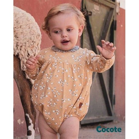 Cocote Winter Baby Boy Ocher Romper Sheeps