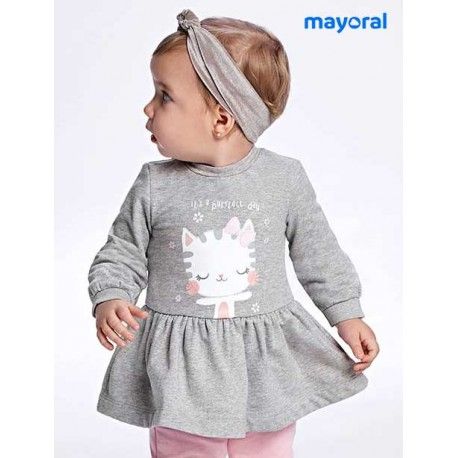 Mayoral Winter Baby Girl Dress Cat