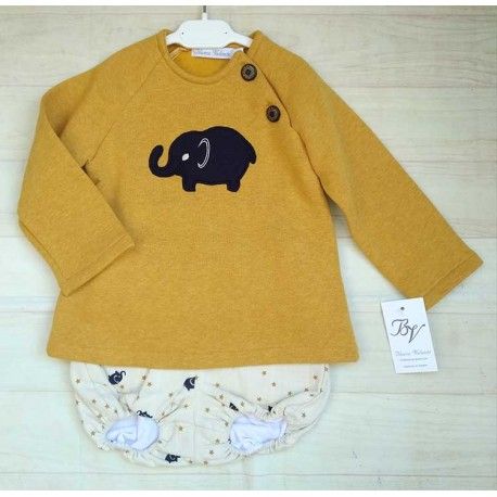 Blanca Valiente Winter Baby Boy Set Elephant