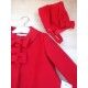 Blanca Valiente Invierno Abrigo bebé niña Paño Rojo