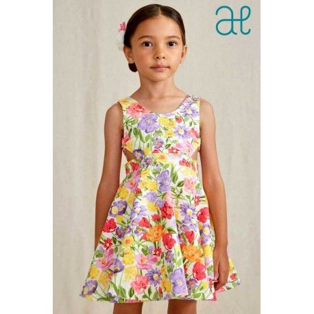 Abel & Lula Verano Vestido niña Crepé Estampado