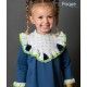 Foque Invierno Vestido niña Azul y Gris con Plumeti