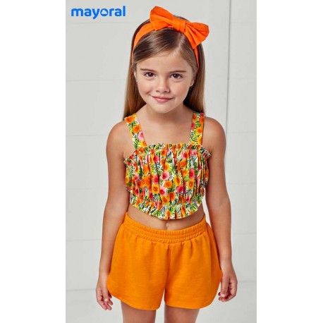 Mayoral Summer Girl Set Pumpkin Colour