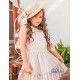 Babiné Verano Vestido niña Guipur Corte Cintura Beige