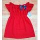 Babiné Verano Vestido niña Rojo Escote Bardot