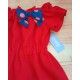 Babiné Summer Girl Red Dress with Blue Tie