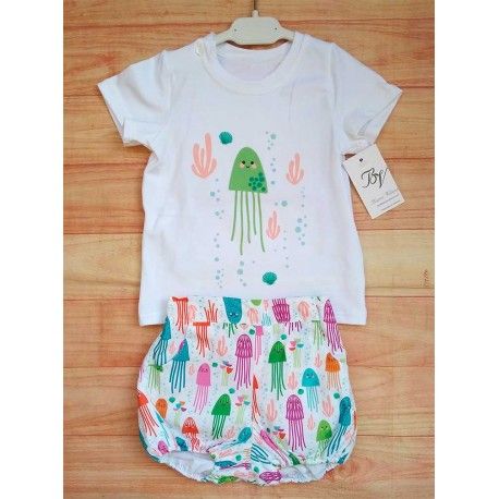 Blanca Valiente Summer Baby Boy Set Jellyfish