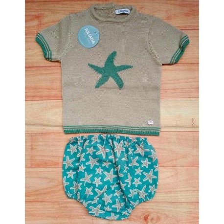 Juliana Verano Conjunto bebé niño Estrella de Mar Hoja