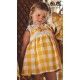Jose Varon Summer Girl Dress Ocher Squares