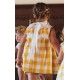 Jose Varon Summer Girl Dress Ocher Squares