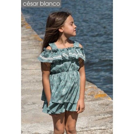Cesar Blanco Summer Girl Dress Sea Stars