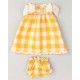 Jose Varon Summer Baby Girl Dress Ocher Squares