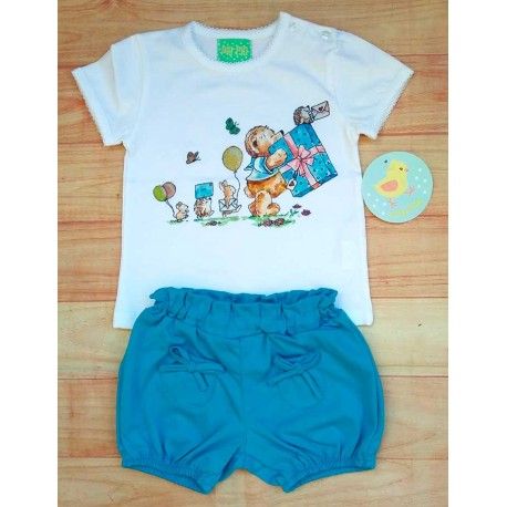 Pío Pío Verano Conjunto bebé niña Animalitos con Regalo