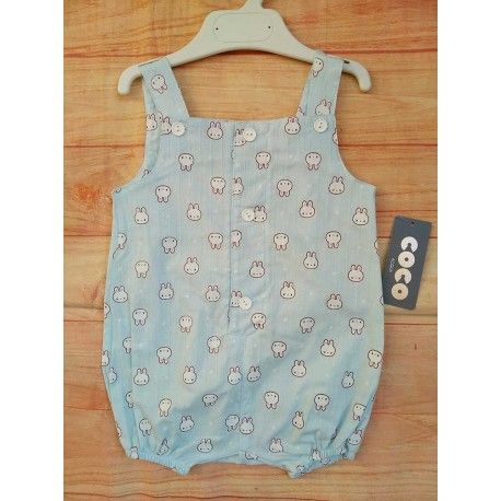 Coco Acqua Summer Baby Blue Overalls Rabbits